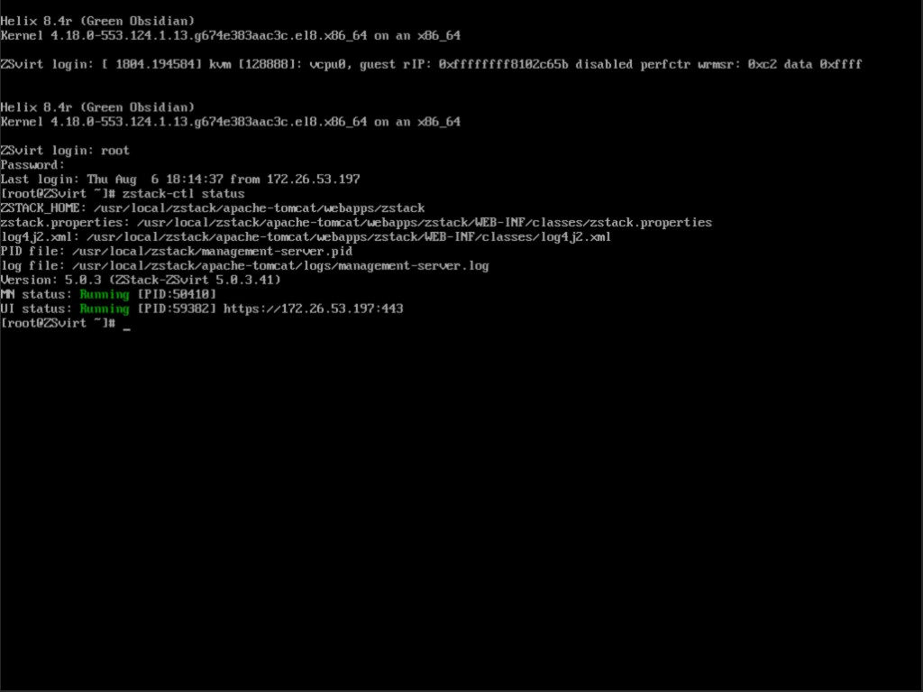 命令行验证管理节点状态